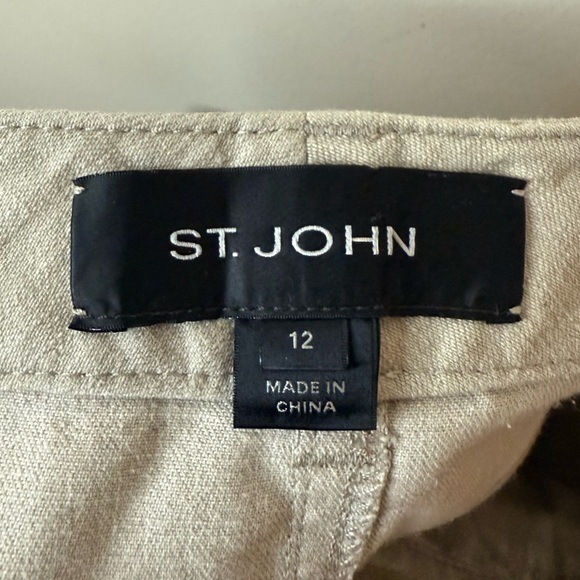 ST. JOHN Rhinestone Bedazzled Pocket Cream Boot Cut Kick Jeans - Picture 8 of 8